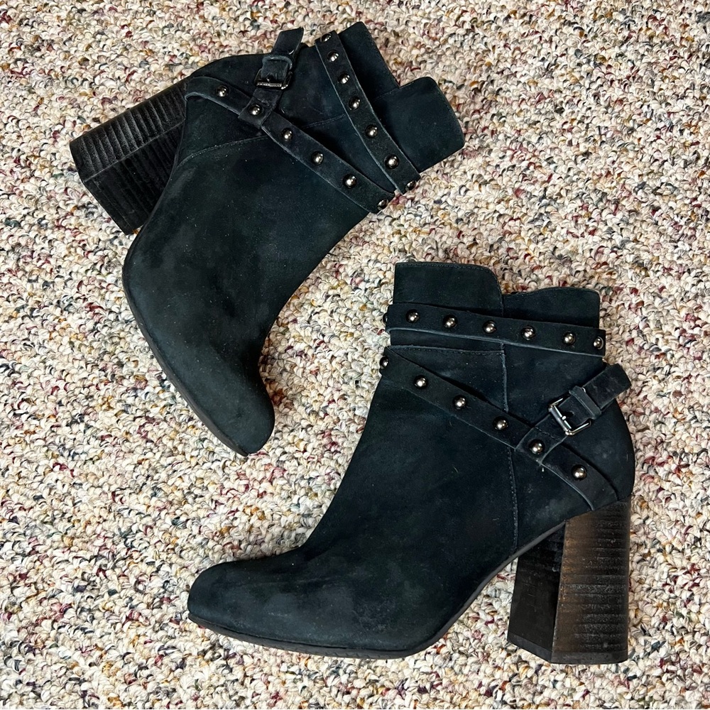 Black Suede with silver studs Ankle Booties Size 6